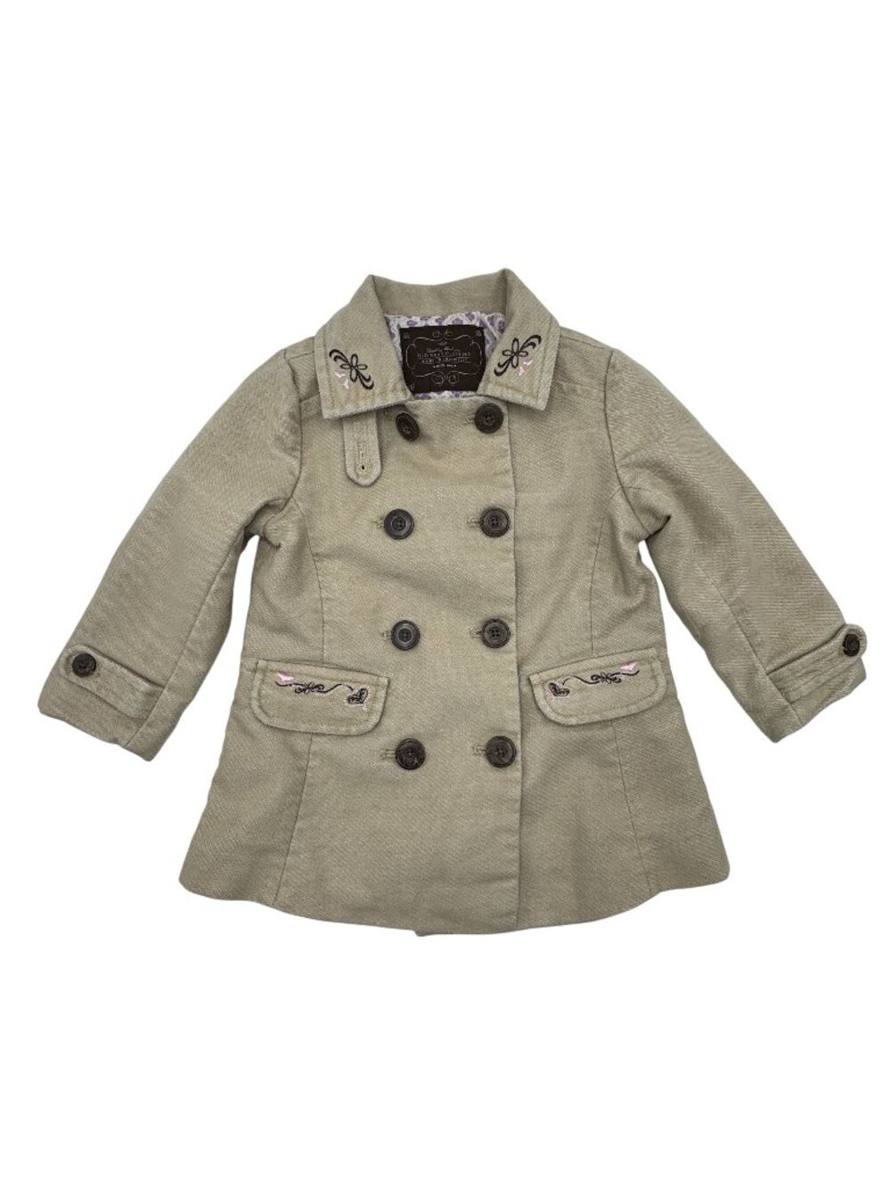 Old Navy Toddler Girls Tan Pea Coat Size 18-24 Month Dressy